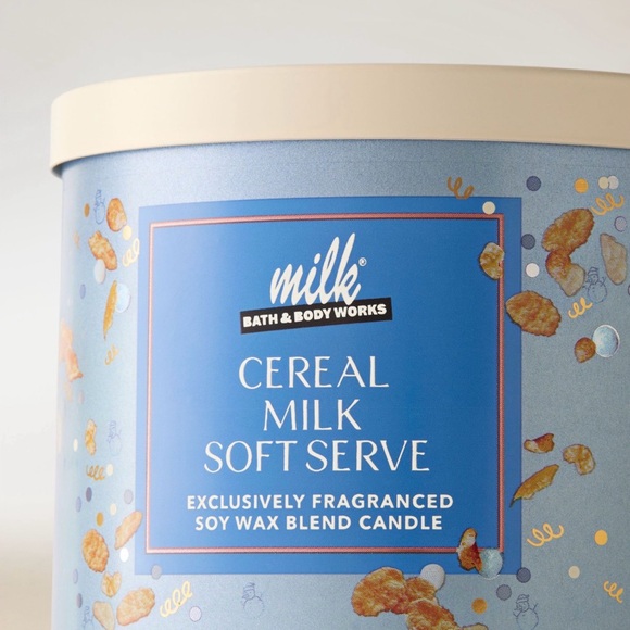 Bath & Body Works x Milk Bar Cereal Milk Soft Serve 3-Wick Candle NWT - Picture 3 of 6
